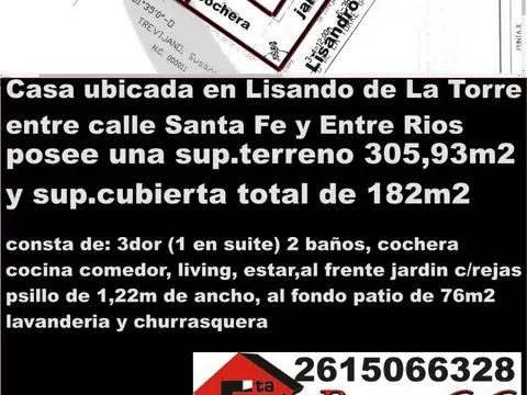 Casa en Venta con 1 cochera