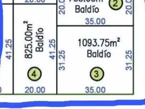 Terreno en Venta de 825,0 m2