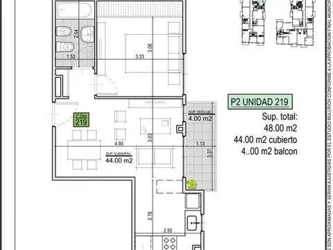 Departamento en Venta de 1 dormitorio