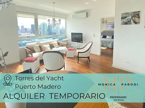 Departamento en alquiler temporal empresarial en Puerto Madero – Torres del Yacht con vista al dique