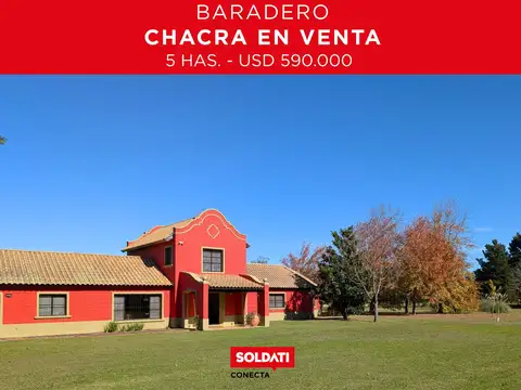 Chacra en Baradero en venta con casa amoblada y equipada