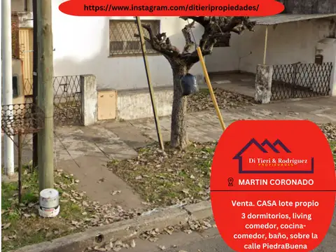 Casa en venta en Martín Coronado sobre la calle Piedra Buena