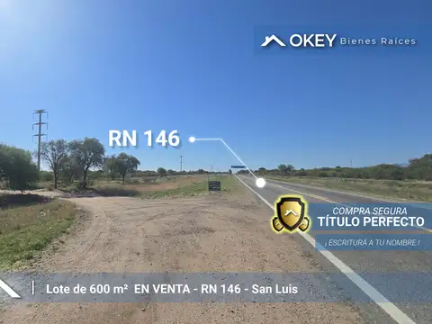 Terreno en Venta en La Punta, RUTA 146, SAN LUIS 100