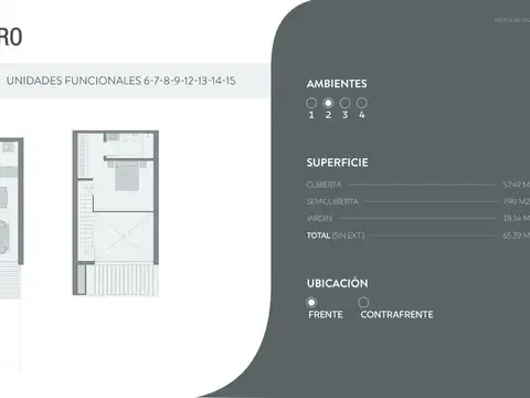 Casa 2 ambientes con 1 baño