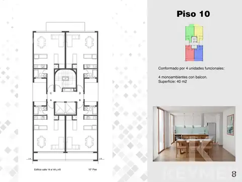 Departamento en  venta 2 ambientes, La Plata