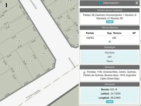 Terreno en Venta Quilmes Idea Desarrollo QUILMES