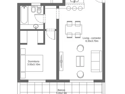 Departamento en Venta en Centro, USD 117.000