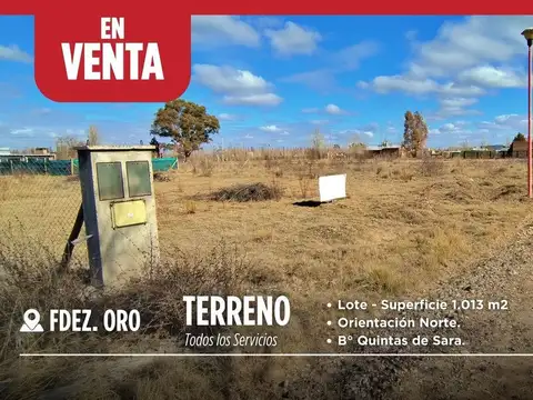 EN VENTA Terreno 1.013m2 Fdz Oro-Quintas de Sara