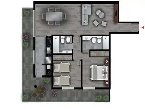 Alem 1597 Piso 2 Dpto 3