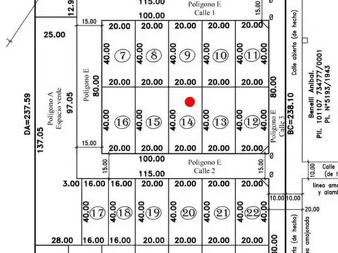 Loteo en desarrollo. Lote nro. 14