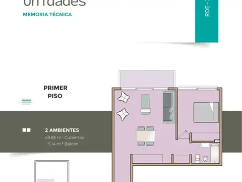 Gran 2 ambientes con balcòn contrafrente