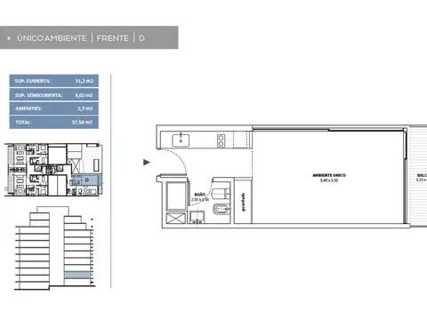 Venta Monoambiente Pozo Apto Profesional Belgrano