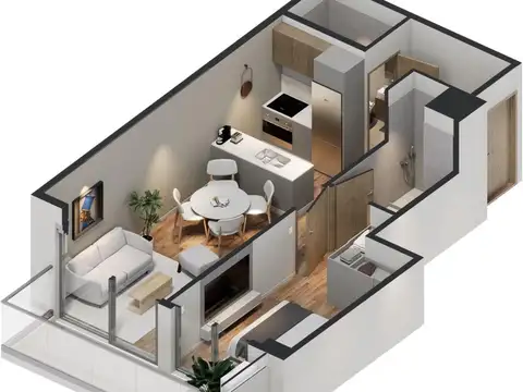 2 Ambientes con balcón y vista abierta en Boedo - En construcción