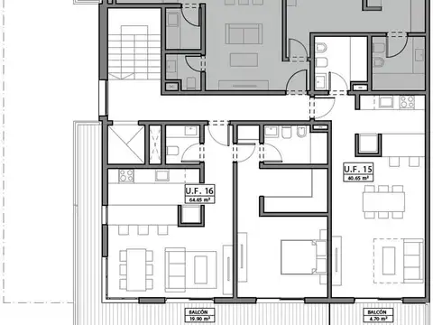 Departamento 3 ambientes con 2 baños