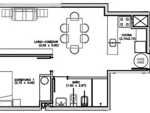 Departamento en Venta en Centro , USD 122.000
