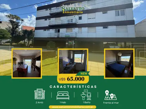 DEPARTAMENTO DE 2 AMBIENTES FRENTE AL MAR CON COCHERA !