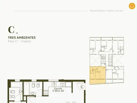 Departamento en el emprendimiento VALENTIN GOMEZ-CASEROS