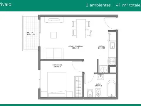 Departamento en Venta de 1 dormitorio