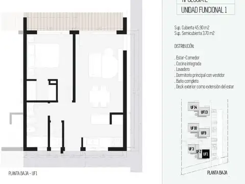 Departamento en Venta de 2 ambientes