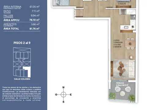 Venta Apartamento 2 dorm en Cordon con Amenities