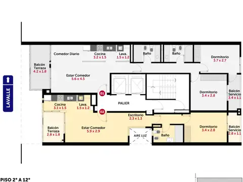 Departamento en Venta de 2 ambientes