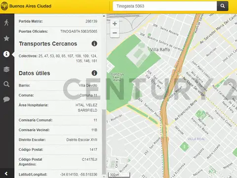 Terreno en Venta en Villa Devoto, USD 295.000