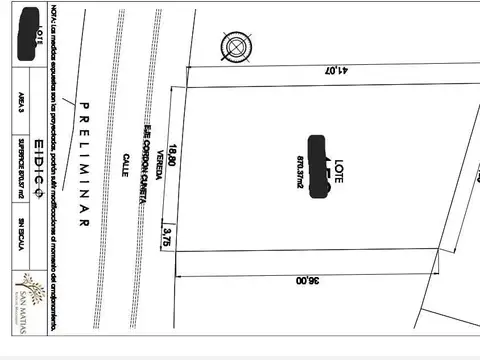 Terreno en Venta en San Matias, USD 95.000