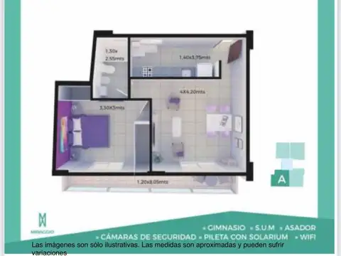 Departamento en Venta de 1 dormitorio