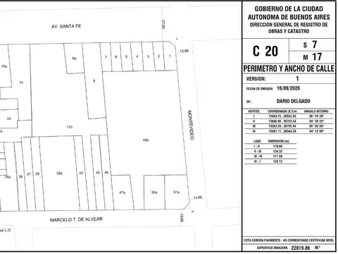 Terreno en Venta en Recoleta, USD 1.100.000
