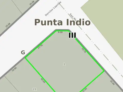 Terreno en Venta en Punta Indio, USD 22.000