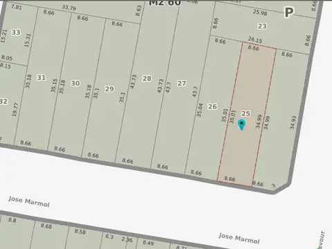 Galpón en Planta de 8,66 x 35 mts. Son 303 m². Cubiertos. Estado Sólido, a refaccionar.