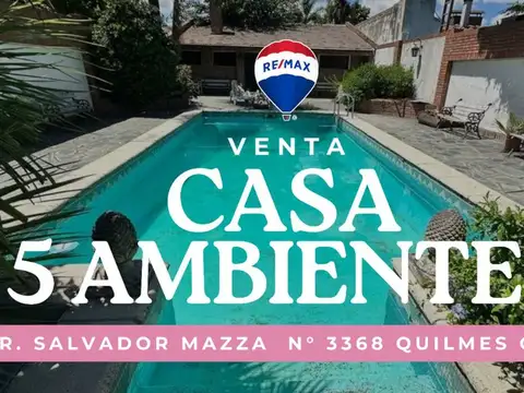 VENTA CASA 5 AMB CON PISCINA Y COCHERA - QUILMES
