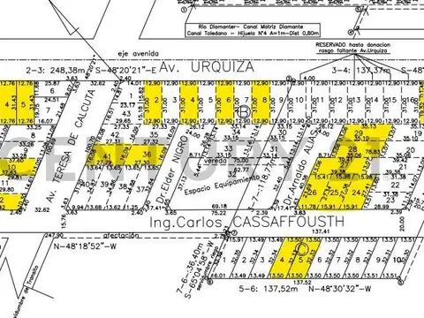 Terreno en Venta 13  mts Frente