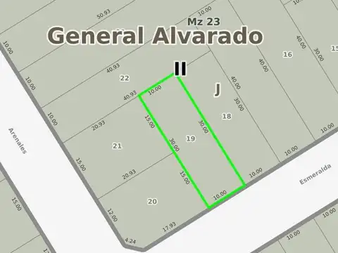 Terreno en Venta 10  mts Frente