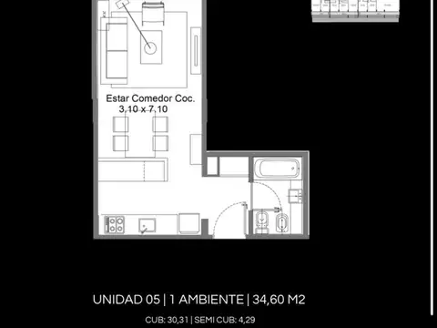 Departamento monoambiente a estr. full amenities