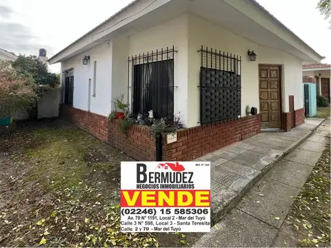 Venta Chalet 3 Ambientes En Mar Del Tuyú Calle 71 Entre 2 Y 3, A 2 Cuadras Del Mar 