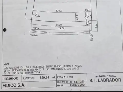 Terreno en Venta de 830,0 m2