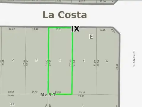 Terreno en Venta 13  mts Frente