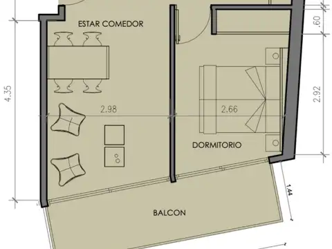 Departamento en Venta de 2 ambientes