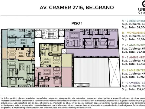 Departamento 2 ambientes con 1 baño