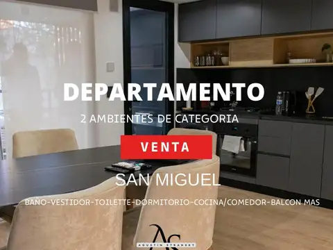 Departamento 2 ambientes de categoria en san miguel
