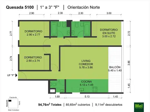 Quesada 5100, Piso 1