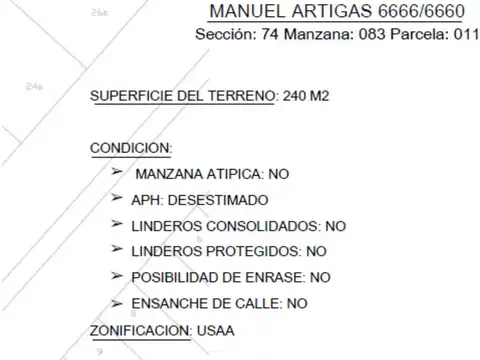 Terreno en Venta en Mataderos, USD 280.000