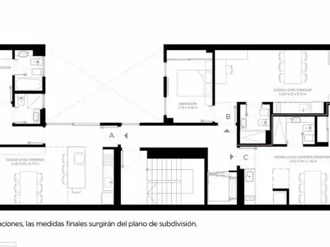 Departamento Monoambiente con 1 baño