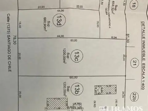 Terreno en Venta 20  mts Frente