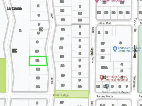 Terreno en Venta 40  mts Fondo