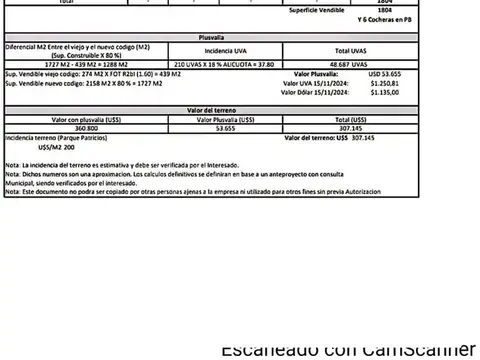 Terreno en Venta de 274,0 m2