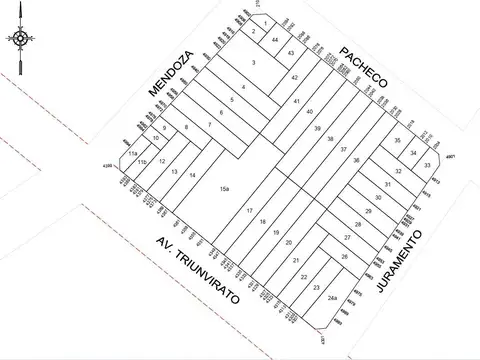Terreno en Venta 15  mts Fondo