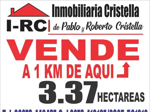 Venta de 3,37 hectáreas