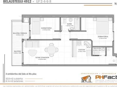 Departamento 3 ambientes a estrenar